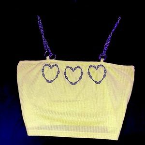 SHEIN chain strap heart top with removable chains